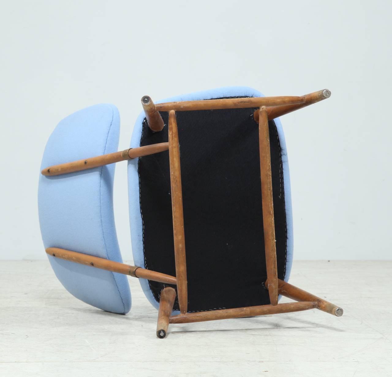 Beech TV Chair by Alf Svensson in Powder Blue