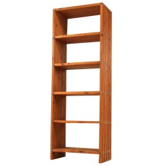 High pine slat bookcase in Arts and Crafts style, Netherlands, 1960s 8