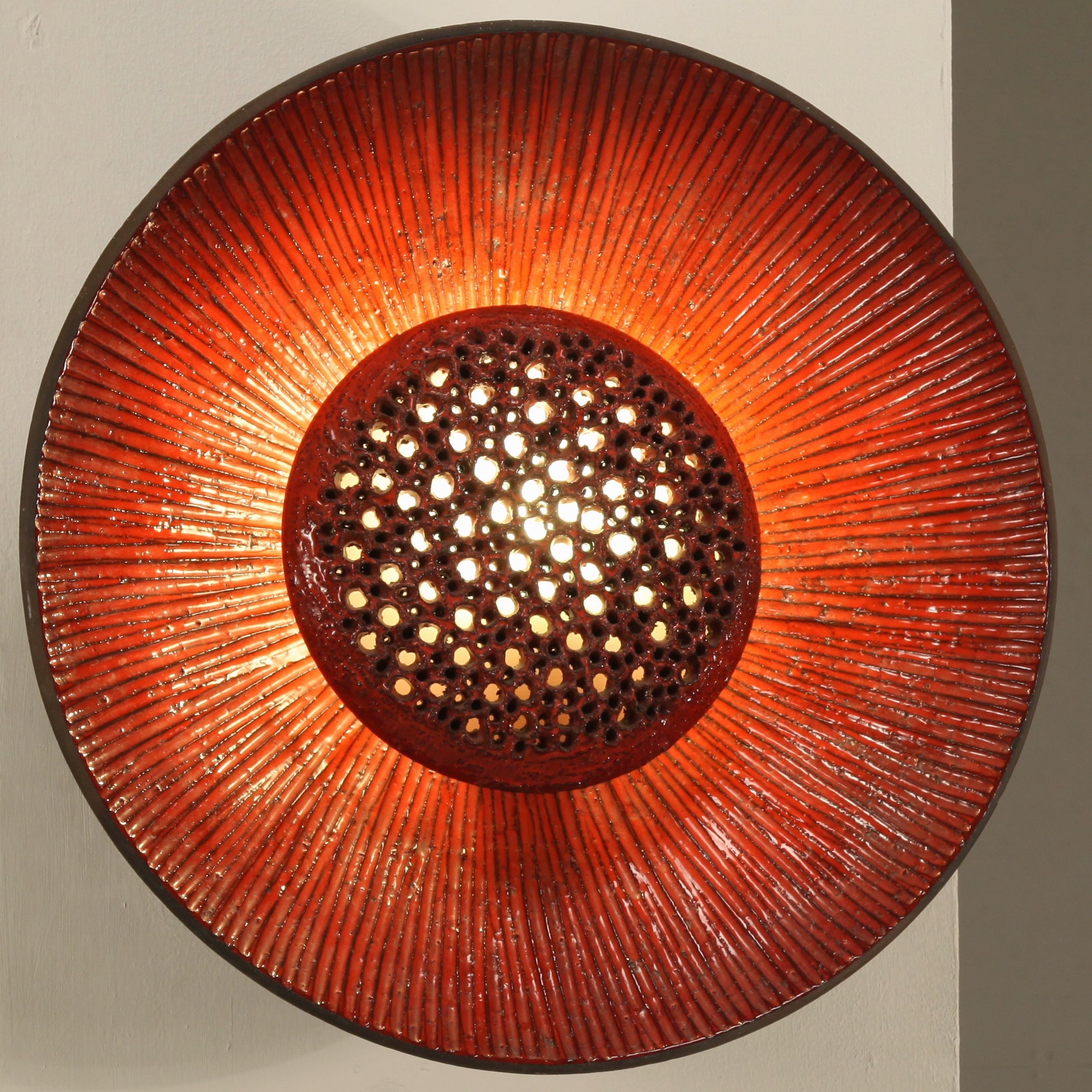 Large Ceramic Flower Lamp By Sejer Denmark
