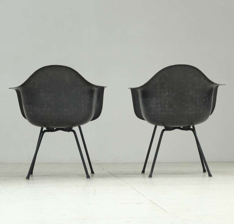 American Pair black Herman Miller armshells on original x bases