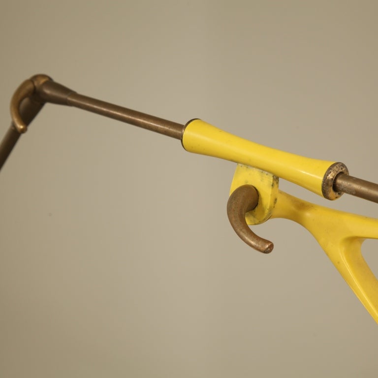 Italian Stilnovo Yellow Metal Extendable Kite Lamp. Italy, 1950s For Sale
