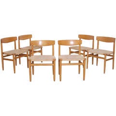 6 Borge Mogensen Øresund Dining Chairs in Oak by Karl Andersson & Söner