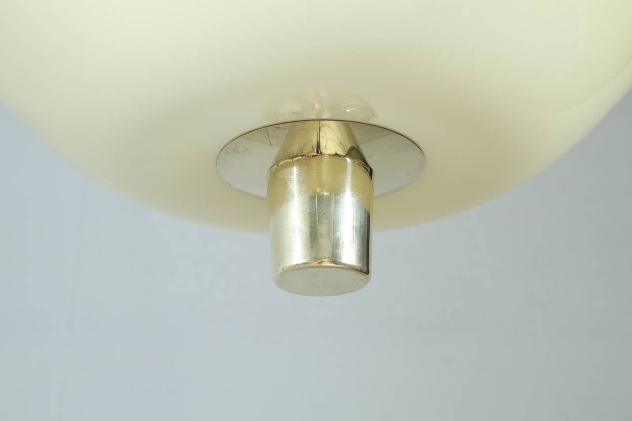 Mid-20th Century Paavo Tynell Chandelier or Flush Mount, Brass with Yellow Glass, Idman, 1950s For Sale