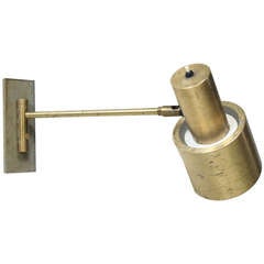Full Brass Jo Hammerborg Wall Spotlight For Fog & Morup, Denmark, 1960s