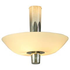 Paavo Tynell Chandelier or Flush Mount, Brass with Yellow Glass, Idman, 1950s