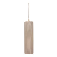 Vistosi pendant, white thin with black stripes, Murano glass
