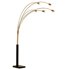 Marble and Brass 5 armed Arc Lamp