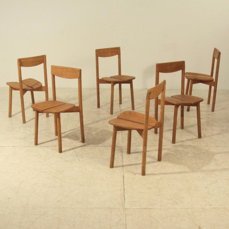 Mid-Century Modern Pierre Gautier-Delaye dining suite with 6 chairs For Sale