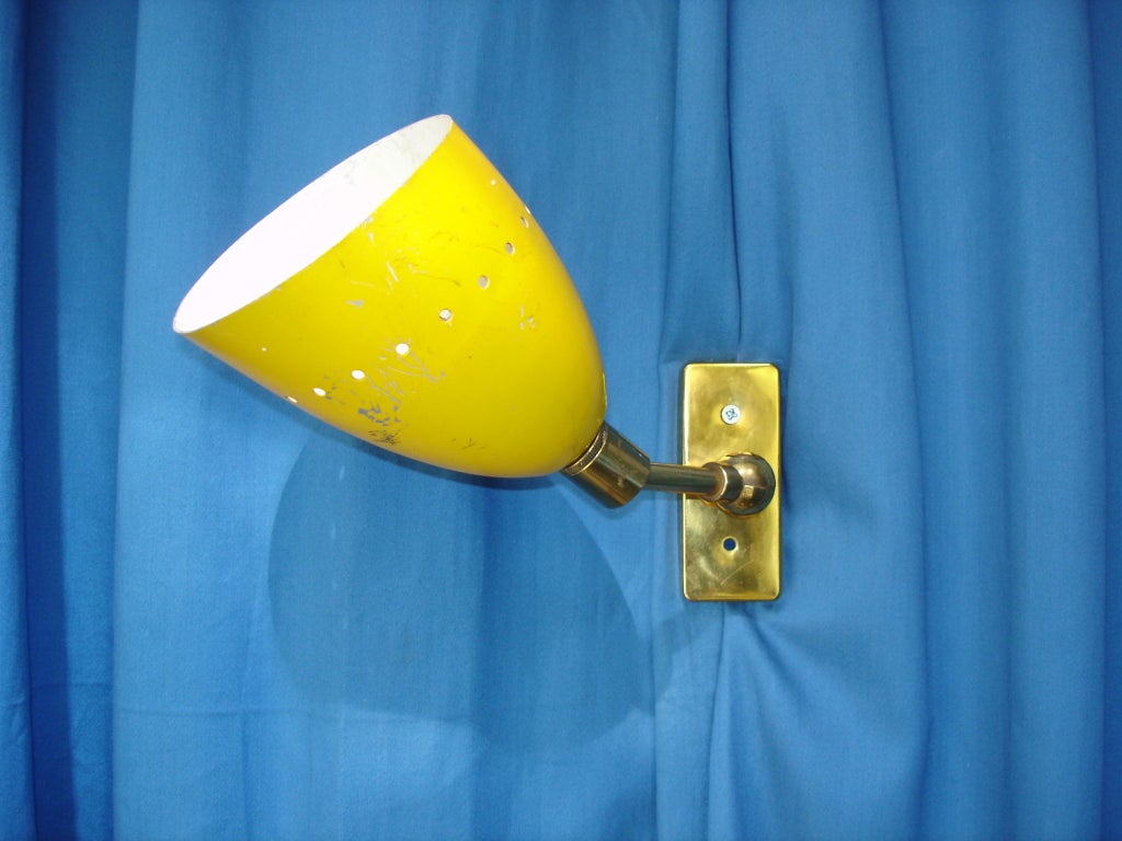 Wall Lamp Fifties Yellow Shade
