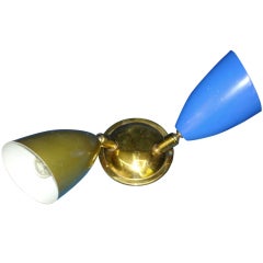 Wall Lamp Fifties Gold And Blue Shade