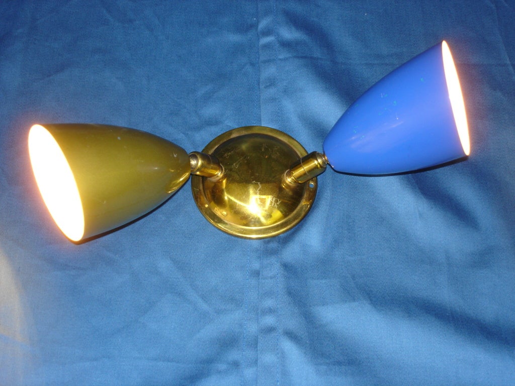 Wall Lamp Fifties Gold And Blue Shade
