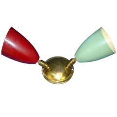 Wall Lamp Fifties Red And Green Shade