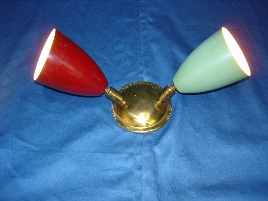 Wall Lamp Fifties Red And Green Shade