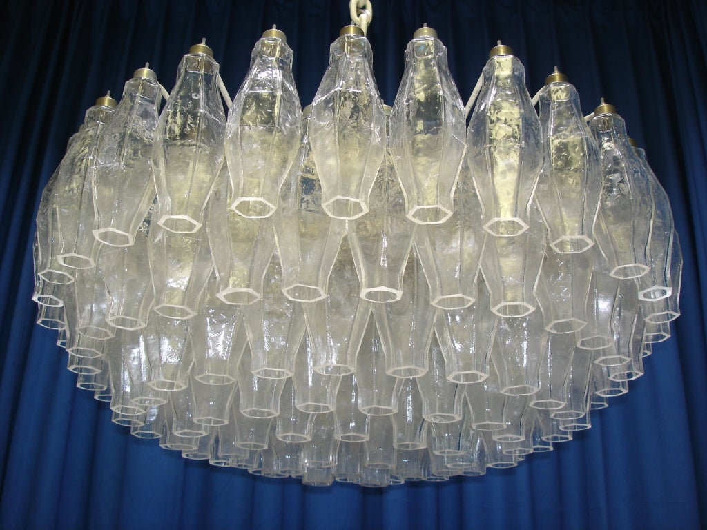 Venini Chandelier By Carlo Scarpa, 16 E14 Lights, 6 Tiered And 127 Pieces Of Glass