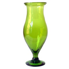 Vintage Large Footed Vase from 1965 by Joel Philip Myers for the Blenko Glass Co.