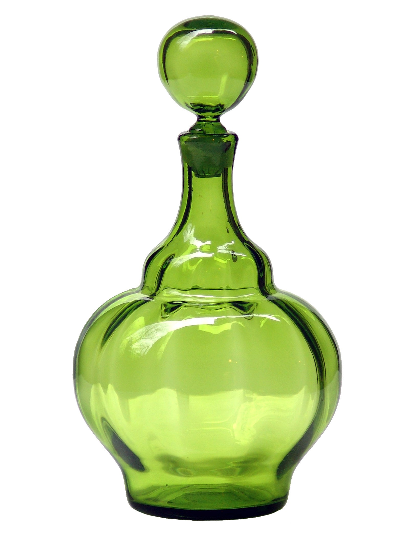 1969 Optic Rib Decanter by Joel Philip Myers for the Blenko Glass Co. For Sale
