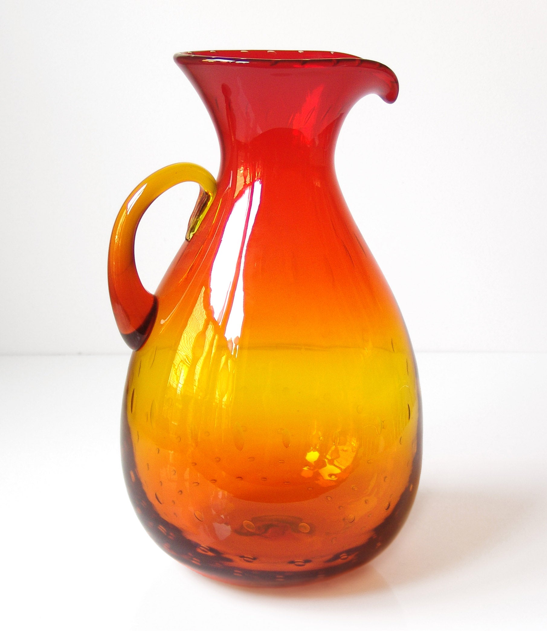 Massive sculptural pitcher from 1967 by Joel Philip Myers for Blenko For Sale
