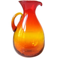 Retro Massive sculptural pitcher from 1967 by Joel Philip Myers for Blenko