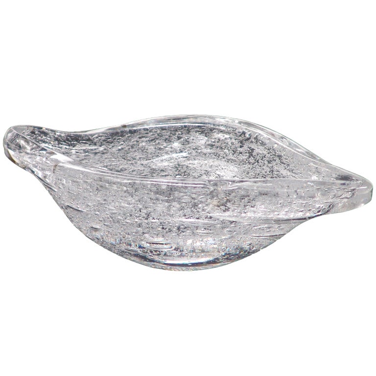 Rare & Important 1960 'Raindrop' bowl by Wayne Husted for Blenko For Sale