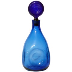 1959 Persian Blue decanter by Wayne Husted for Blenko