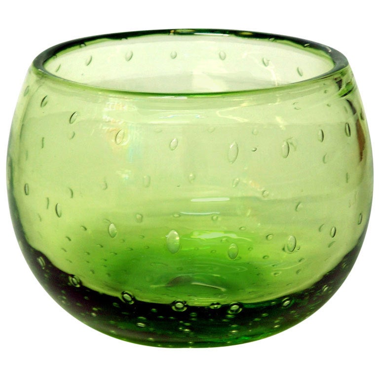 Controlled Bubble Vase or Bowl by Joel Philip Myers for Blenko For Sale