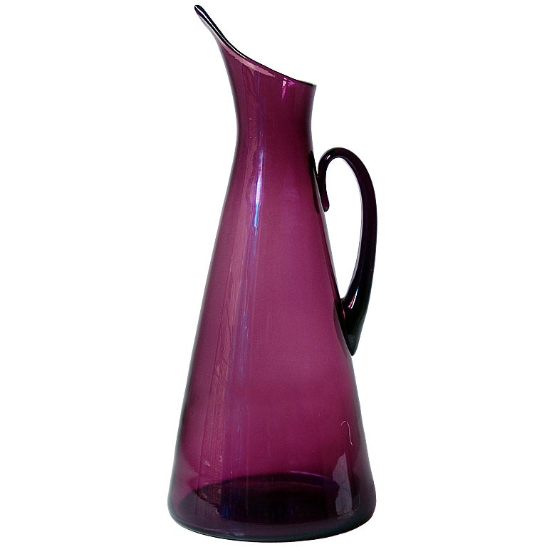 Large Decorative Ewer by WInslow Anderson for Blenko, 1952 For Sale