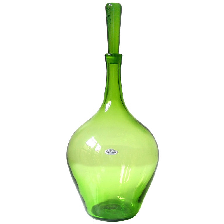 Large Graceful Decorative Decanter by Joel Myers for Blenko 1966 For Sale