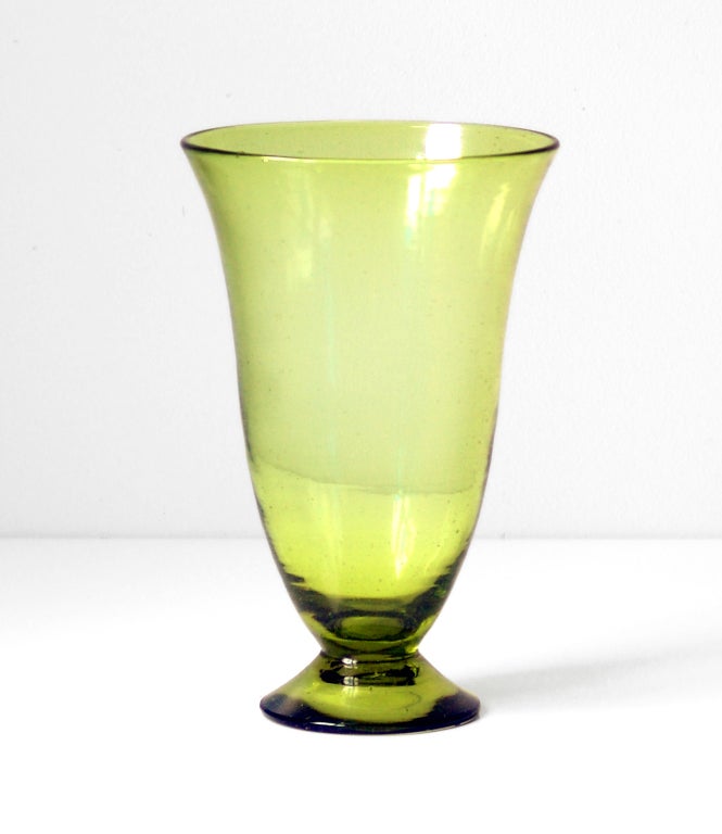 Group of Chartreuse vases by Winslow Anderson for Blenko. For Sale 1