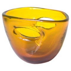 Pierced-Handle Bowl by Wayne Husted for the Blenko Glass Co 1958