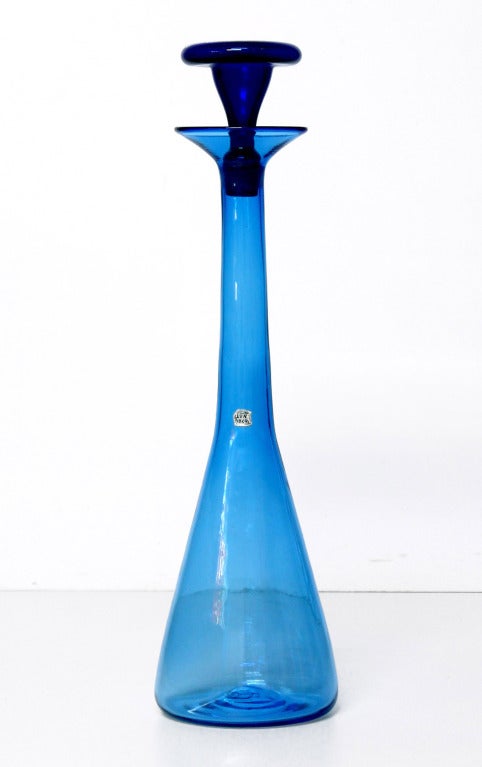 blenko blue glass decanter