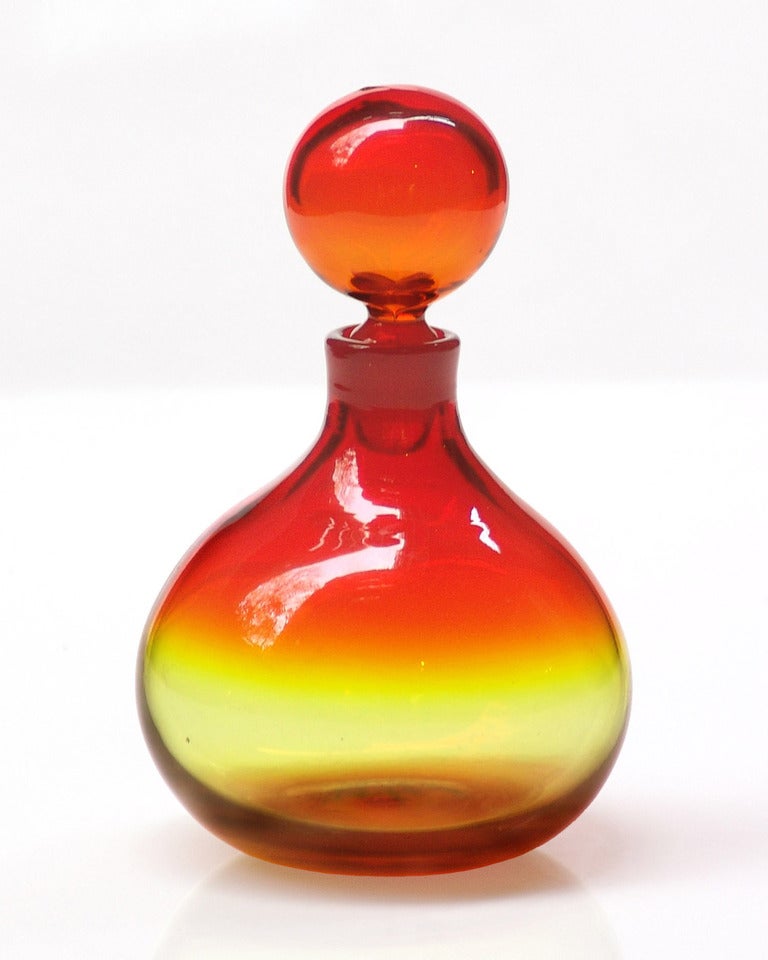 American Dramatic 1960's Amberina Blenko Glass grouping