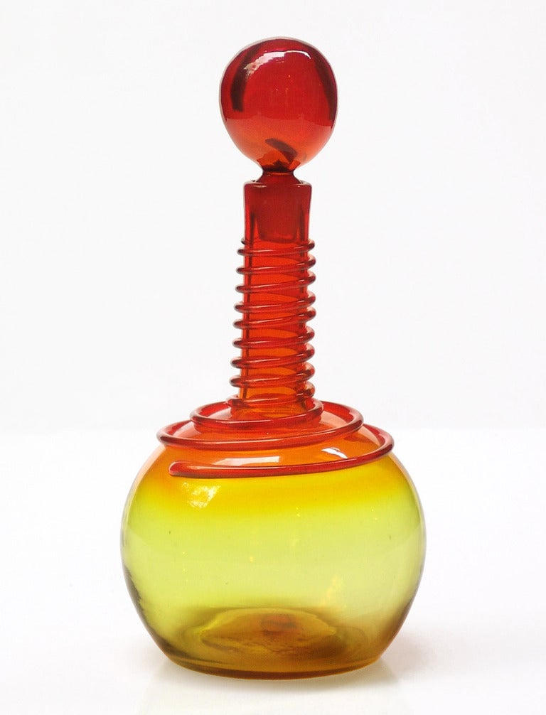 Mid-20th Century Dramatic 1960's Amberina Blenko Glass grouping