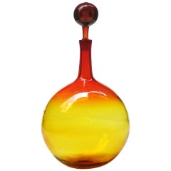 1965 Double Ball Decanter by Joel Philip Myers for the Blenko Glass Co.