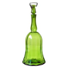 Retro Large bell shaped decanter by Joel Philip Myers for Blenko, 1969