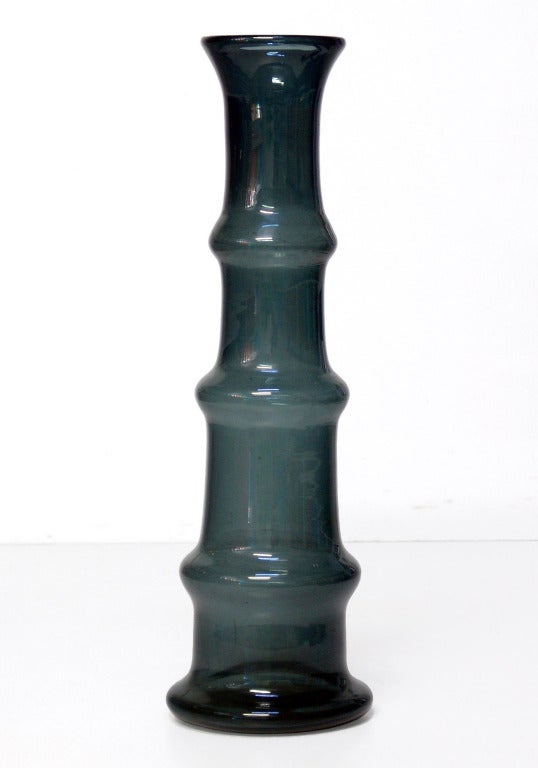 Pair of Charcoal colored vased by Wayne Husted for Blenko