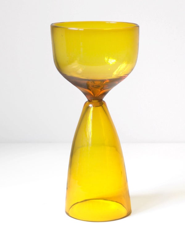 A group of Gold colored 1950's Blenko Glass. In Excellent Condition For Sale In New York, NY