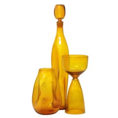 Retro A group of Gold colored 1950's Blenko Glass.