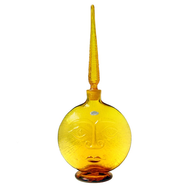 Sun faced "Omnibus" decanter by Wayne Husted, 1962 For Sale