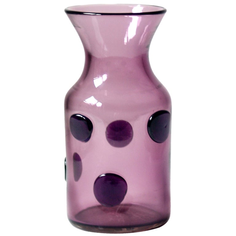 Wayne Husted design 1959 Blenko vase in "Lilac" purple
