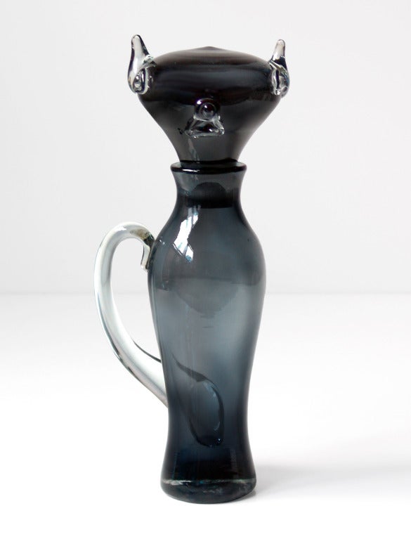 Figural cat shaped decanter (or as described in the 1955 catalog, a 