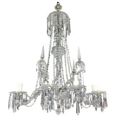 A Large English Cut Glass Chandelier