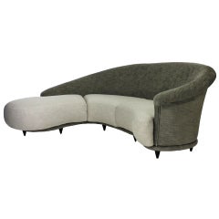 A Large 60's Italian Curved Sofa