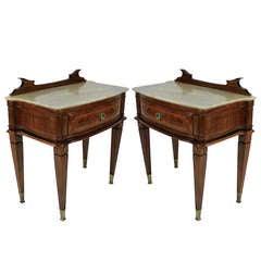 A Pair Of 40's Night Stands In The Style Of Paolo Buffa
