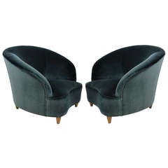 A Pair Of Large 50's Sculptural Armchairs By Ico Parisi