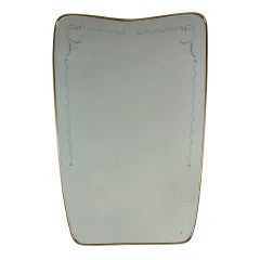 An Italian 50's Mirror In A Brass Frame