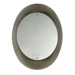 A Grey Glass Fontana Arte Style Mirror