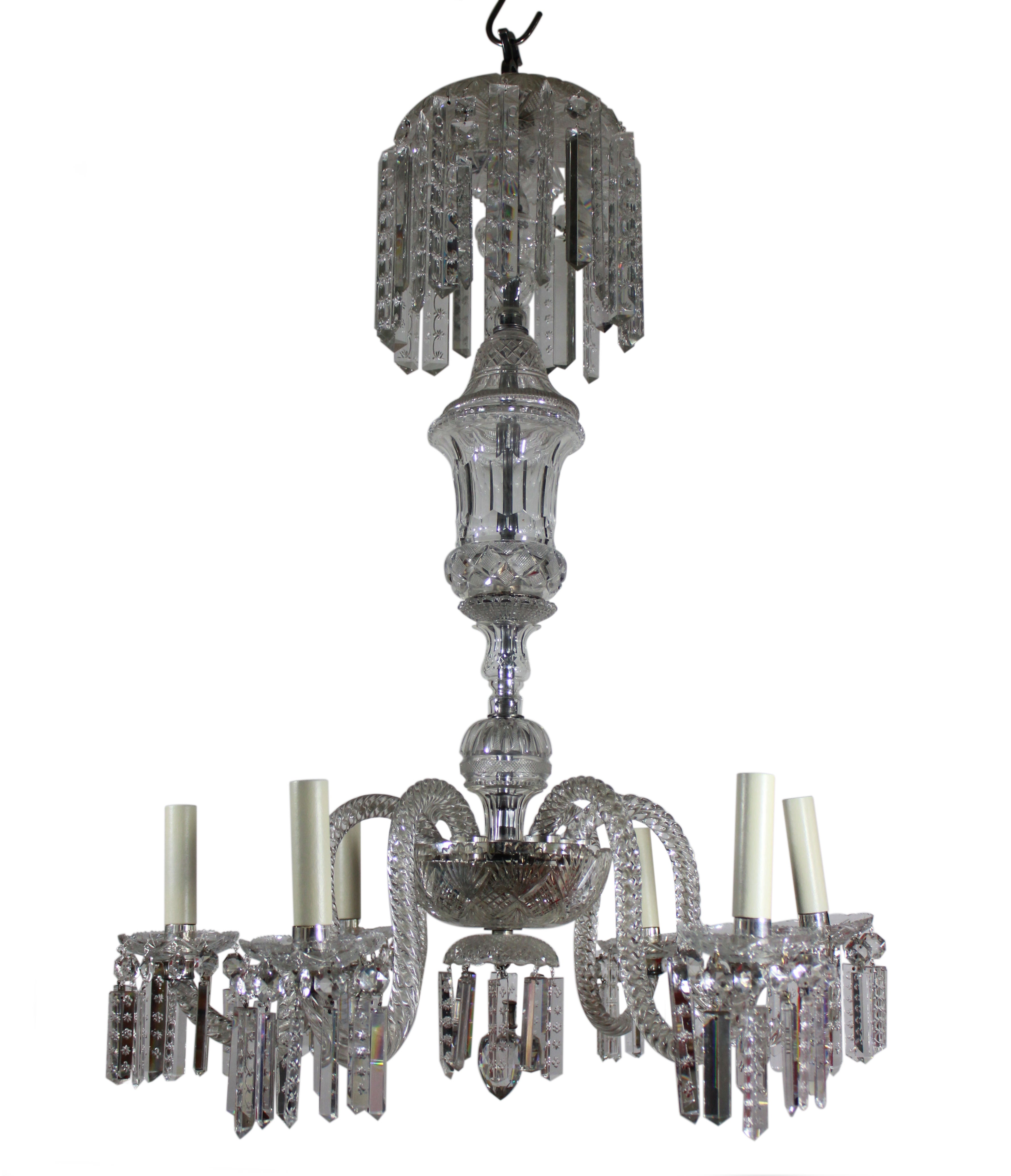 An Edwardian Cut Glass Gasolier