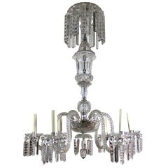 Antique An Edwardian Cut Glass Gasolier