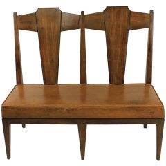 An Italian Bench In Walnut An Italian Bench In Walnut