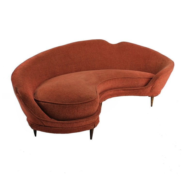 Italian A Large Sculptural Curved Sofa By Ico Parisi